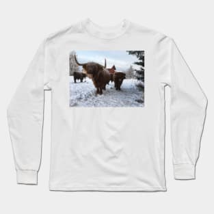 Scottish Highland Cattle Cow and Calf 1873 Long Sleeve T-Shirt